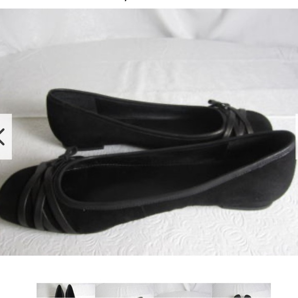 BCBG PARIS BLACK SUEDE/LEATHER FLAT SHOES 81/2
38 1/2 - Picture 2 of 3